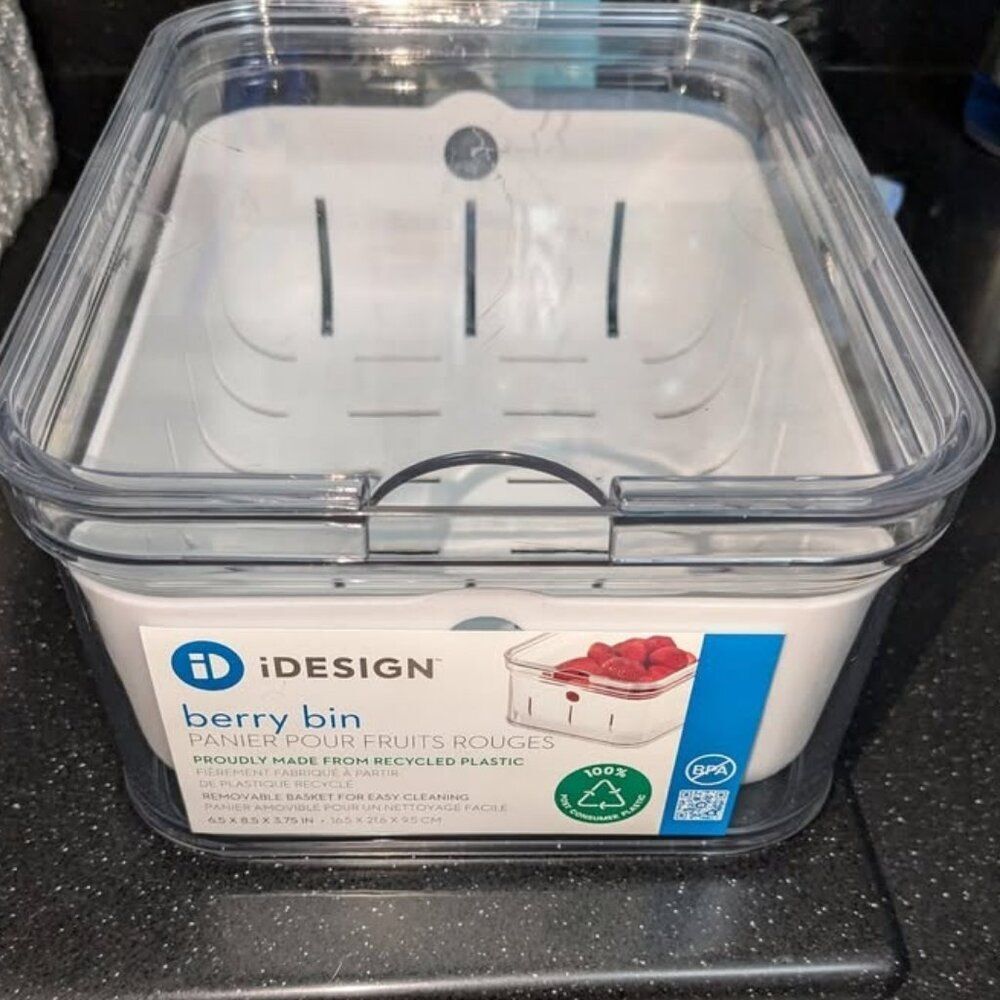 Recycled Plastic Crisp Produce Storage Containers with Lid & Colander